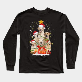 Funny Labrador Dog Christmas Tree Gift Xmas for Men Women Long Sleeve T-Shirt